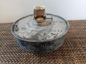 Antique Primitive Badger Tin/Metal Oil/Kerosene Lamp Burner.